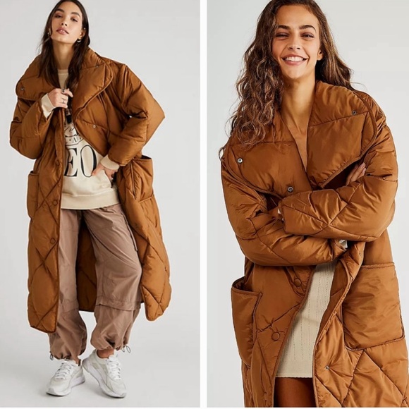 We The Free Jackets & Blazers - Free People We The Free Joanna Maxi Puffer Jacket size XL in brown